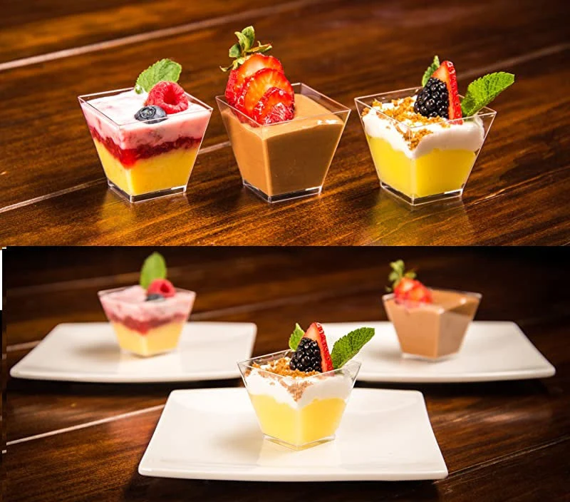 Acrylic Mini Dessert Cup 210ml with Lid 40pack